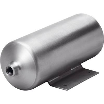 Metalowy cylinder z przyspawana płytą mocującą i otworem z przodu.