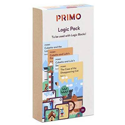 Opakowanie 'PRIMO Logic Pack' z książkami i kartami do nauki logiki, odpowiednie dla dzieci od 3 roku życia.