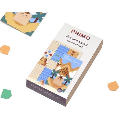 Pudełko z napisem 'PRIMO Ancient Egypt Adventure Pack 2', na którym widnieją ilustracje egipskich symboli.