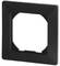 Czarna kwadratowa ramka z centralnym otworem w kształcie koła, odpowiednia do zamontowania gniazda elektrycznego lub włącznika.