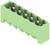 Prostokątny, zielony złącze z sześcioma srebrnymi stykami, zaprojektowany do zastosowań elektronicznych.