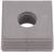 Kwadratowy, wielowarstwowy element z tworzywa sztucznego z centralnym otworem. Posiada kanelowane krawędzie i wydaje się mieć zastosowanie przemysłowe.