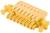 Żółty złącze wielostykowe z blokadami, odpowiednie do połączeń elektrycznych w urządzeniach elektronicznych.