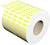Rolka z żółtymi etykietami, prostokątna i błyszcząca, leżąca na stole.