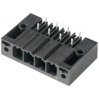 Czarny elektryczny złącze z wieloma metalowymi stykami, przeznaczone do montażu w urządzeniach elektronicznych.