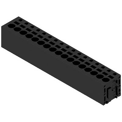Czarny prostokątny element z wieloma okrągłymi otworami ułożonymi w rzędach i kolumnach, prawdopodobnie moduł techniczny lub elektroniczny.