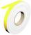 Żółta taśma klejąca na rolce, używana głównie do oznaczania lub wyznaczania granic określonych obszarów.