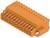 Pomarańczowy elektryczny złącz wielostykowy, typowo stosowany do łączenia przewodów w rozdzielniach elektrycznych.
