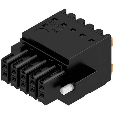 Czarny elektryczny wtyk wielostykowy z białą dźwignią z boku. Odpowiedni do zastosowań przemysłowych.