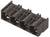 Czarny prostokątny złącz z czterema gniazdami przyłączeniowymi, odpowiedni do zastosowań elektrycznych.