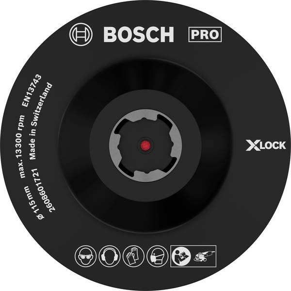 Tarcza nośna X-LOCK, z zapięciem na rzep 115 mm Bosch Accessories 2608601721