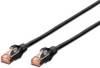 Digitus DK-1644-005/BL RJ45 Kabel sieciowy, kabel krosowy CAT 6 S/FTP 0.50 m czarny ekranowanie foliowe, ekranowanie, ekranowanie, bez halogenu, simplex, podwójne ekranowanie, skręcona para 1 szt.
