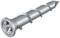 Srebrny samogwintujący kotew śrubowy, odpowiedni do mocowania w betonie lub murze.