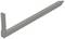 Szary, metalowy element relingu w kształcie litery L, składający się z długiej, płaskiej powierzchni oraz krótkiego, pionowego zakończenia.
