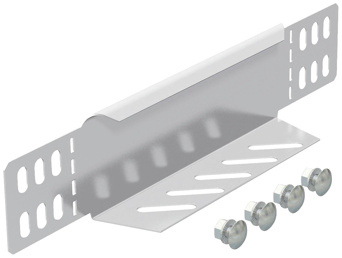 Metalowy uchwyt z wieloma otworami po bokach oraz czterema odpowiednimi śrubami. Nadaje się do montażu ściennego.