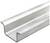 Szary profil metalowy w kształcie litery U, stosowany jako wsparcie strukturalne w projektach budowlanych. Gładka powierzchnia, równomierne krawędzie.
