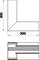 Rysunek elementu o profilu L z wymiarami: 300 mm szerokości, 300 mm wysokości. Przekrój przedstawia szczegóły rozmieszczenia warstw.