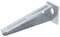 Pojedynczy ocynkowany kątownik stalowy z podłużnym wycięciem z boku i dwoma wycięciami na górze, stosowany do stabilnego mocowania.