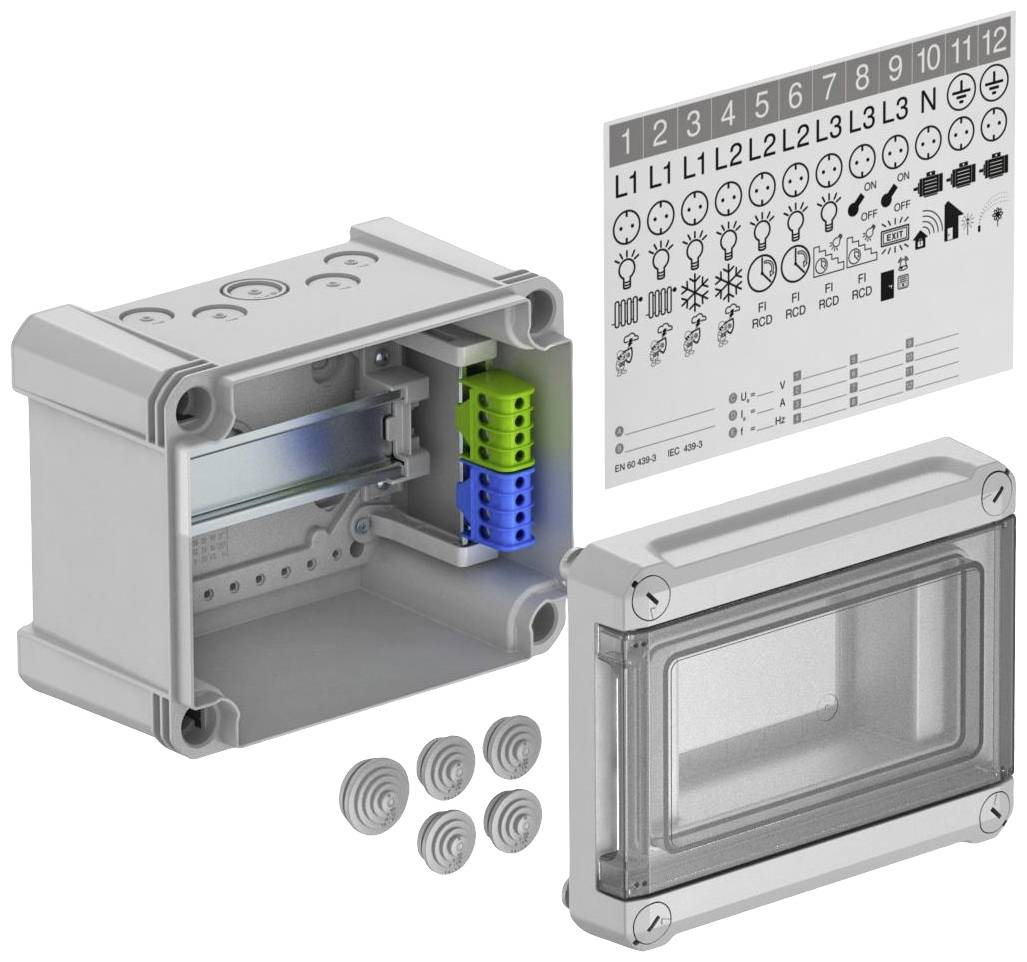 Малий розподільний щит OBO Bettermann SDB 05 PS 2008804, 150 мм x 125 мм x 190 мм, 1 шт.
