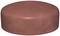 Okrągła, brązowa otomana skórzana, niska i minimalistyczna w stylu. Idealna jako podnóżek lub dodatkowe miejsce siedzące w nowoczesnych wnętrzach.