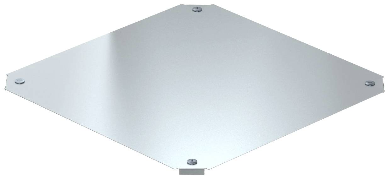 Kwadratowa, srebrna płyta metalowa z zaokrąglonymi narożnikami i czterema śrubami w każdym rogu, prezentowana na białym tle.
