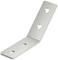 Kątownik metalowy z trzema otworami, zagięty pod kątem 90 stopni, używany do łączenia materiałów lub struktur.