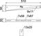 Rysunek techniczny uchwytu metalowego o wymiarach: 510 mm długości, 90 mm wysokości, 50 mm głębokości. Otwory: 9x11, 7x58, 7x87, 13x20.