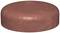Okrągły, brązowy stołek skórzany o gładkiej powierzchni. Idealny do nowoczesnego wystroju wnętrz.