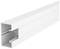 Biały, prostokątny profil kanału kablowego z bocznym szczelin do mocowania i gładką powierzchnią, odpowiedni do zarządzania kablami.