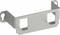 Metalowa podstawa z dwoma prostokątnymi otworami, odpowiednia do mocowania lub montażu komponentów, każda strona wyposażona w otwory mocujące.