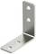 Metalowa kątowa wspornik w kształcie litery L z czterema otworami montażowymi; dwa na każdej stronie. Służy do mocowania obiektów.