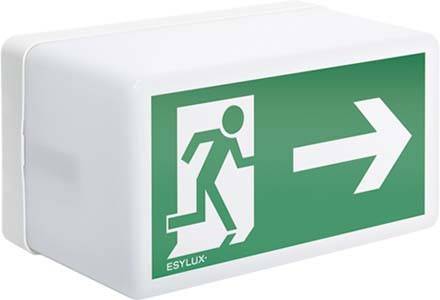 ESYLUX EN10026836 Знак аварійного маршруту з підсвічуванням Монтаж на стелі справа