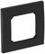Czarny, kwadratowy plastikowy ramka z zaokrąglonymi narożnikami, odpowiednia do gniazdek lub włączników.