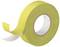 Żółta taśma klejąca, częściowo rozwinięta, ukazuje swoją lepką stronę. Jest często używana do uszczelniania lub napraw.