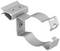 Obejma metalowa do mocowania rur, uchwyt prostokątny górny, uchwyt okrągły dolny, w kolorze srebrnym. Odpowiednia do zastosowań przemysłowych.