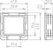 Rysunek techniczny prostokątnego elementu z wymiarami: szerokość 41,5 mm, wysokość 31,4 mm, głębokość 21,5 mm. Widok przekroju po prawej stronie.