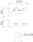 Rysunek techniczny części metalowej o wymiarach: 110x50 mm. Widok z boku przedstawia oznaczenie 'AWG 15 11'. Widok z przodu pokazuje wymiar 11x18 mm.