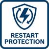 Symbol z piorunem i strzałkami w tarczy. Pod spodem tekst 'Restart Protection'.