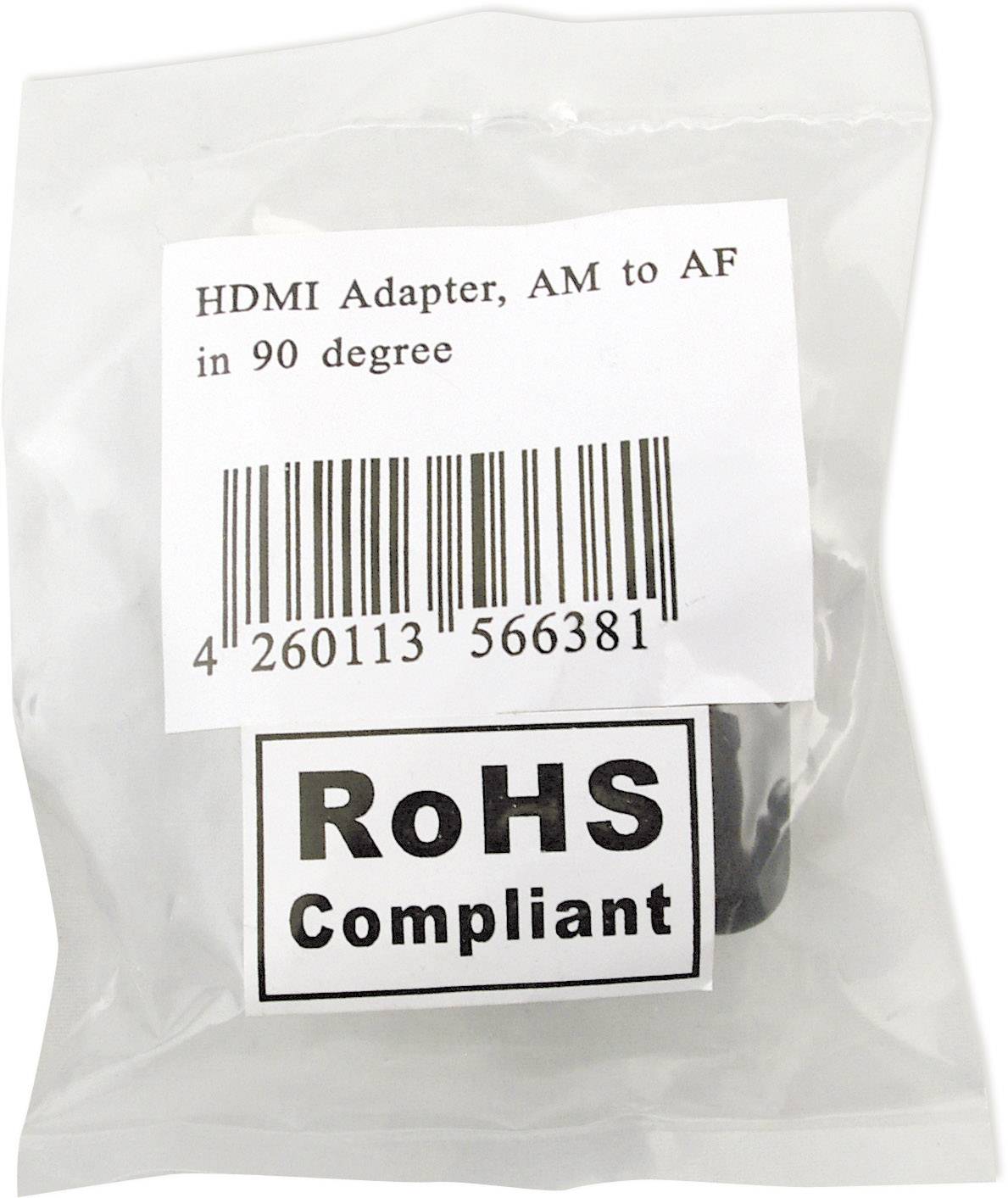 Adapter HDMI, wtyk AM do gniazda AF, 90 stopni