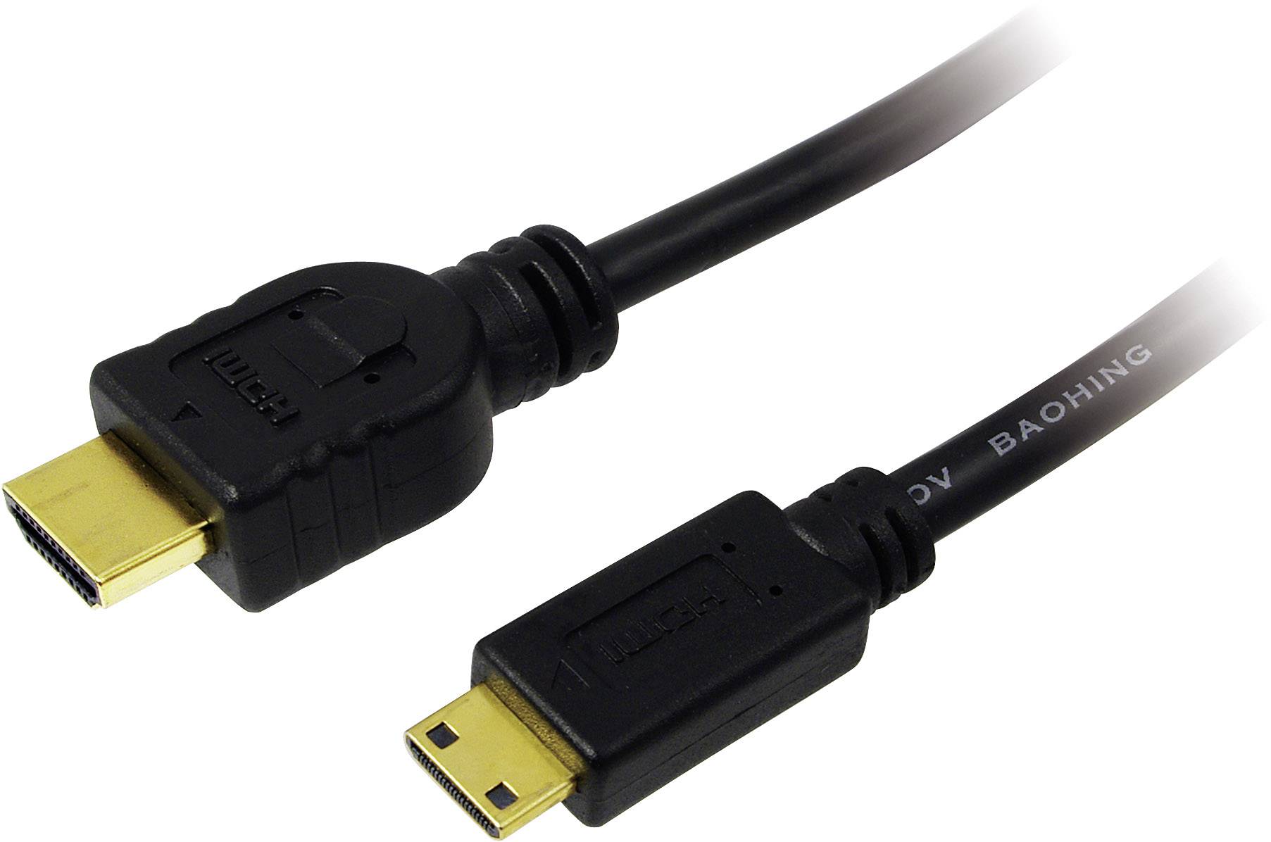 Кабель LogiLink HDMI, штекер HDMI-A, штекер HDMI Mini-C, 2,00 м, черный CH0023 4K UHD HDMI-кабель