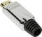 Srebrny adapter HDMI z czarnym złączem, szczegółowy design.