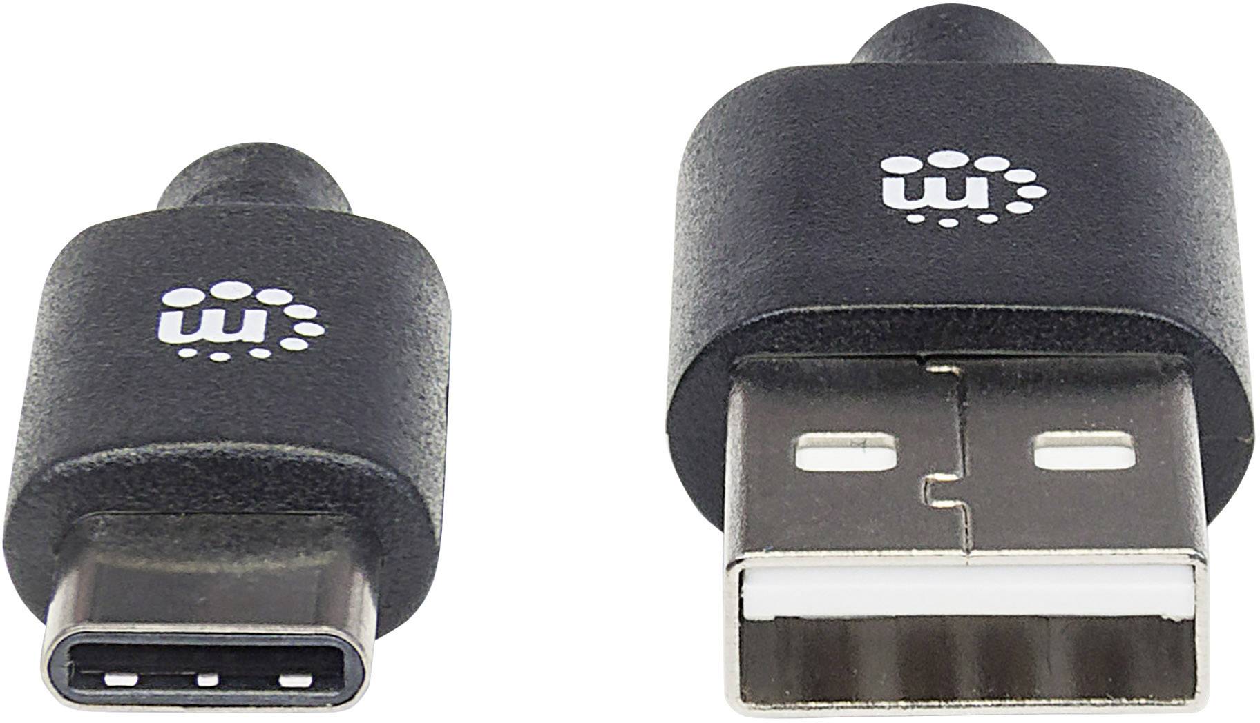 Manhattan USB Cable USB 2.0 USB-A male, USB-C® male 0.50 m black 354912