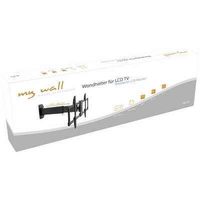 Uchwyt ścienny do telewizora LCD, dopasowany do ekranów o przekątnej 470–800 mm. Opakowanie prezentuje uchwyt i opcje montażu. Marka: my wall.
