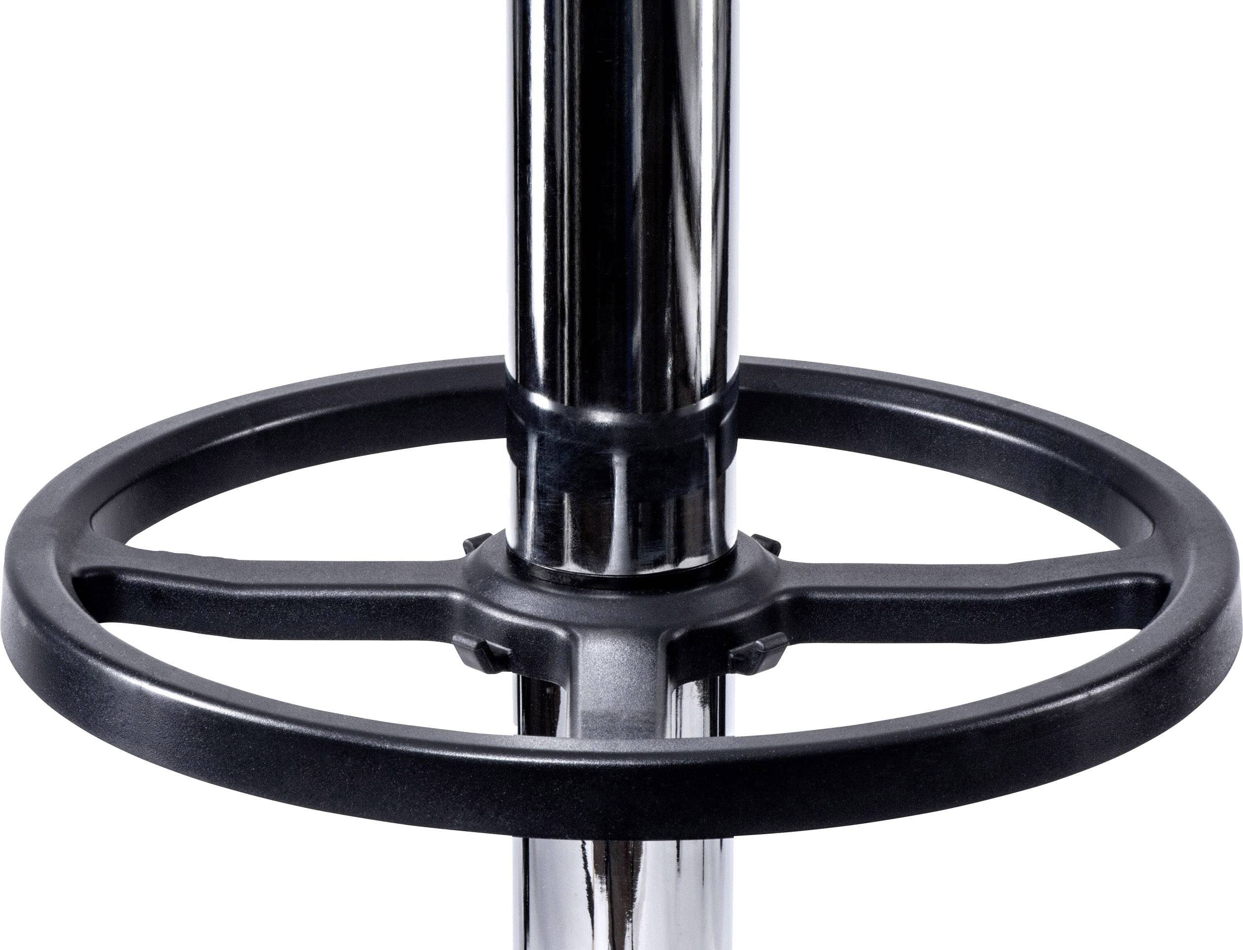 Czarne, metalowe koło sterujące przy błyszczącym przewodzie. Idealne do sterowania zaworami lub maszynami.