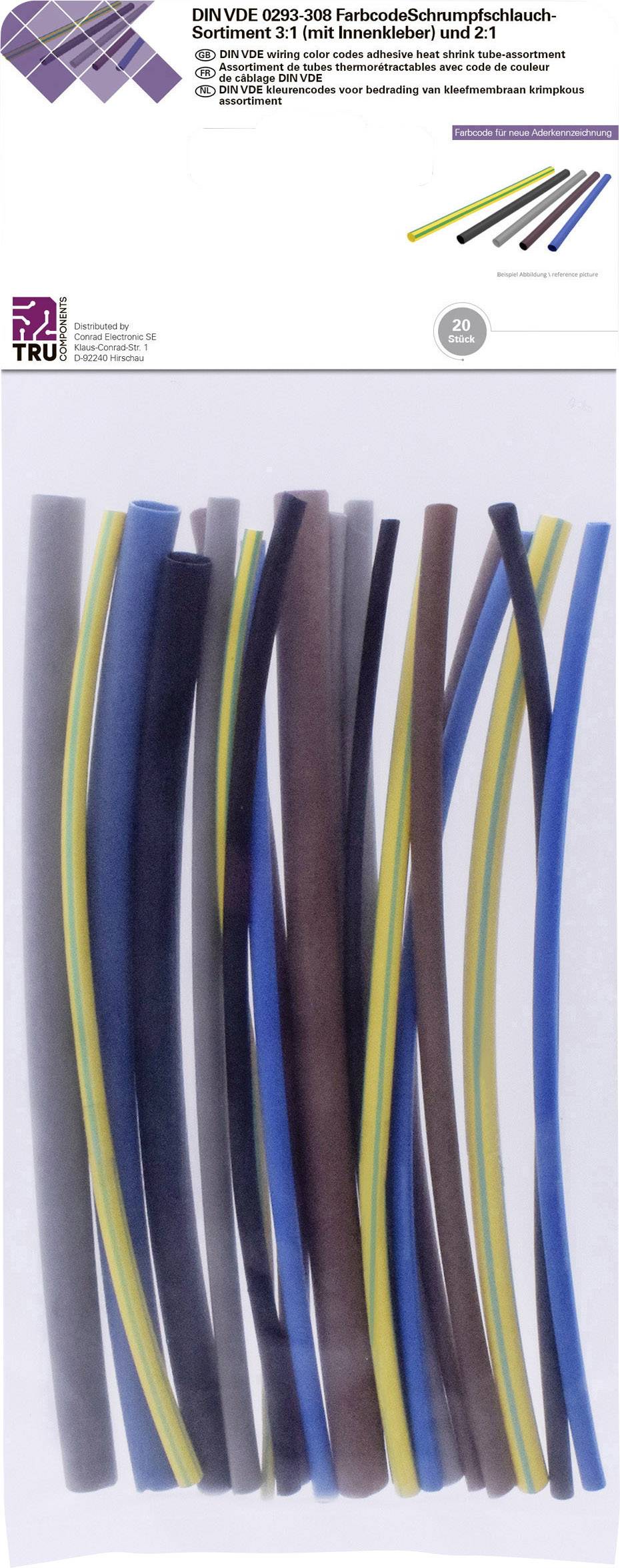 Комплект термоусадочних трубок TRU COMPONENTS T1902CA044, 20 штук