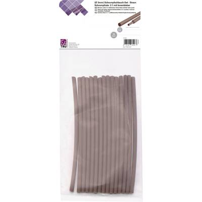 Zestaw termokurczliwych rurek (30 sztuk) - Brązowy, o współczynniku kurczenia 2:1 z warstwą wewnętrzną. Rurki o długości 15 cm. Logo producenta w lewym górnym rogu.