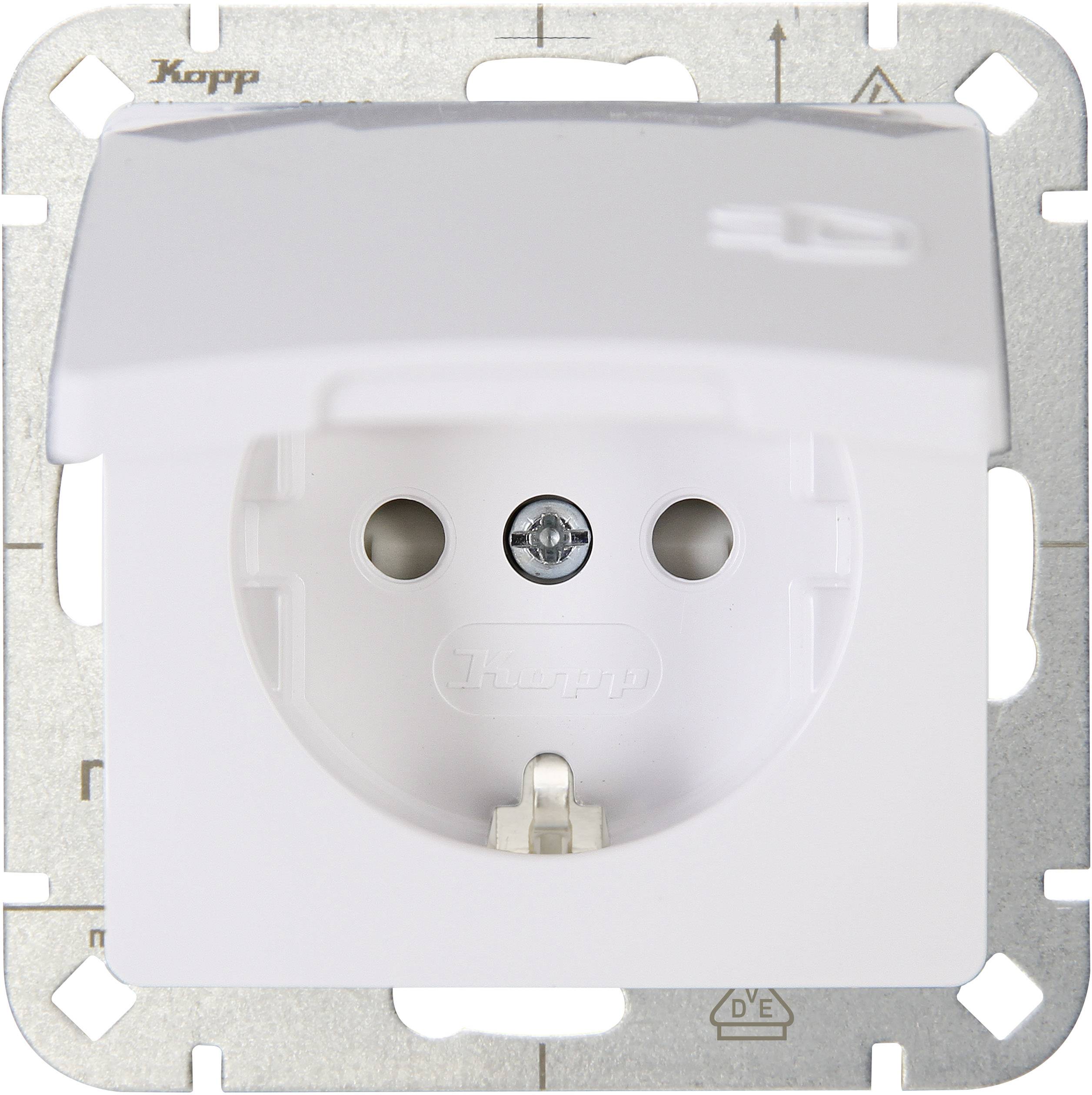 Kopp 1 x Кнопкова панель Мережева розетка з кришкою HK05 біла 920802008 1 шт.