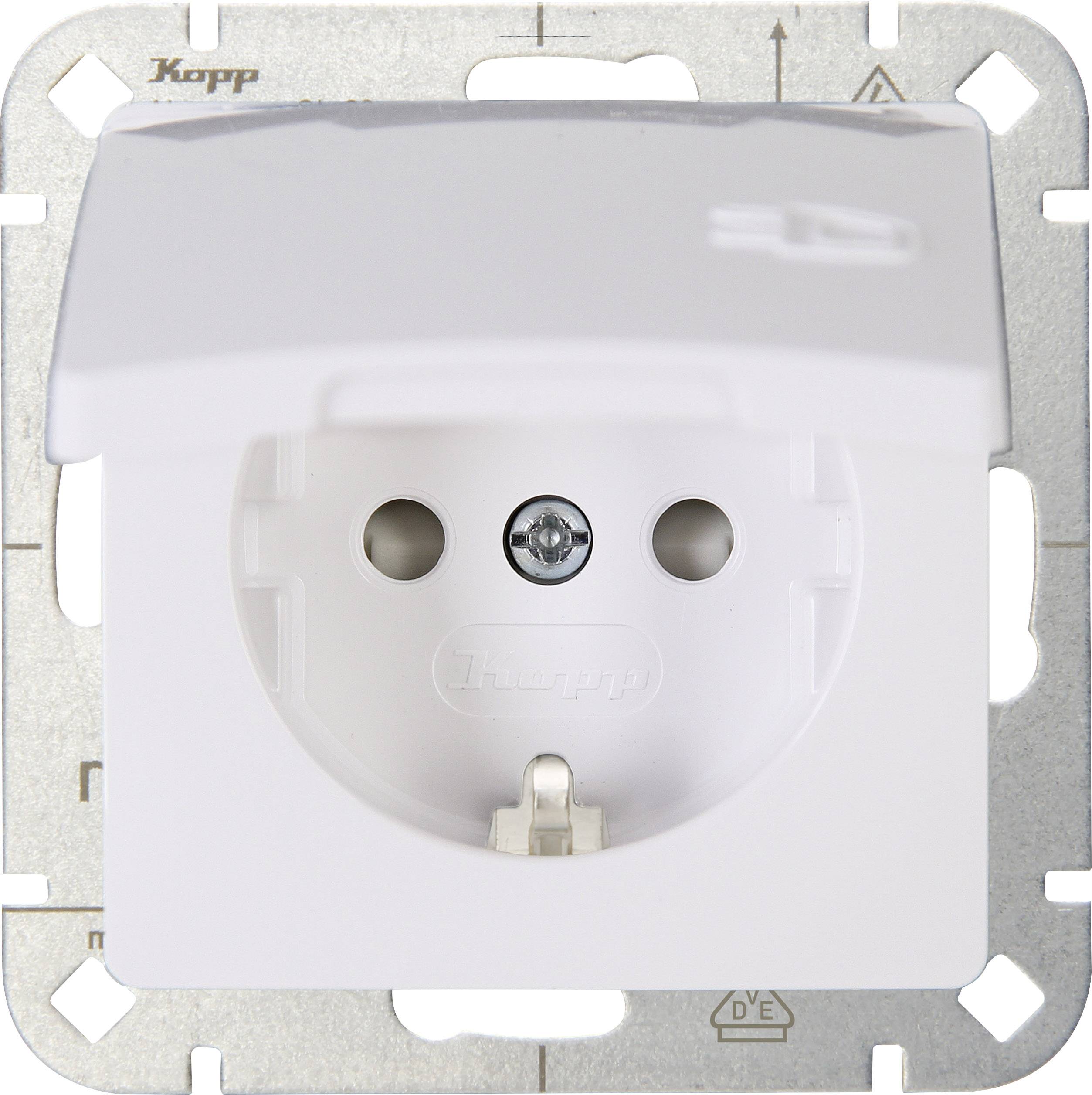 Kopp 1 x Кнопкова панель Мережева розетка з кришкою HK05 біла 920802008 1 шт.