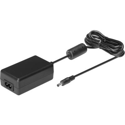 Czarny kabel sieciowy i adapter, odpowiedni do urządzeń elektronicznych. Adapter o prostokątnym kształcie z odłączanym przewodem zasilającym.