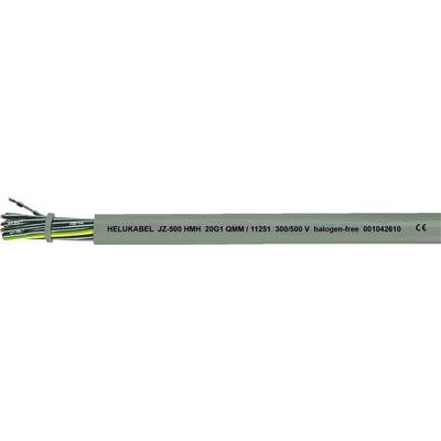 'HELUKABEL JZ-500 HMH 20G1 0MM 11251 300/500V wolny od halogenu 001042610' na szarym kablu z wielokolorowymi żyłami.